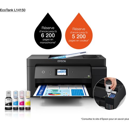 Epson EcoTank L14150 Imprimante A3+ multifonction à réservoirs rechargeables