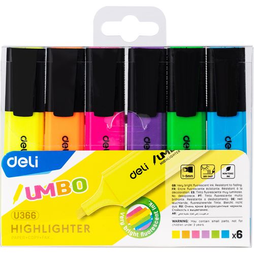 Surligneurs DELI Fluorescent Pochette 6 PCS U366 