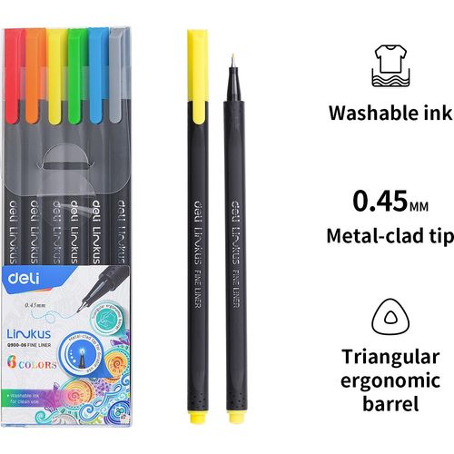 Deli Linkus FineLiner Q900 6 couleurs 0.45mm - 4