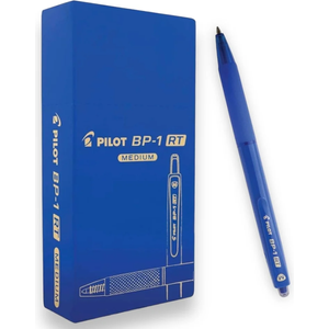 Stylo à bille rétractable Pilot BP-1 RT pack de 12 pcs - Bleu