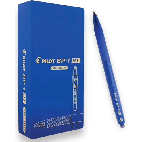 Stylo à bille rétractable Pilot BP-1 RT pack de 12 pcs - Bleu