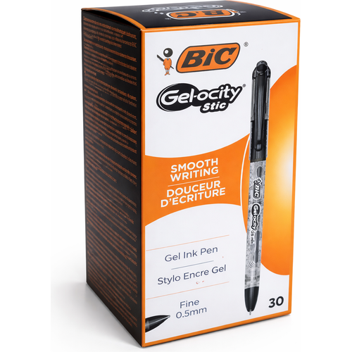 Stylo gel BIC Gel-ocity 0.5 mm-Noir- pack de 30pcs