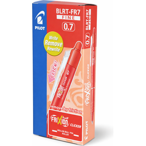 Stylos Effaçables Pilot FriXion Clicker 0.7 Rouge - Pack de 12 