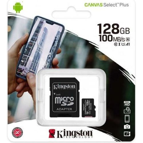 Carte mémoire Kingston Canvas Select Plus 128 Go MicroSDXC UHS-I Classe 10