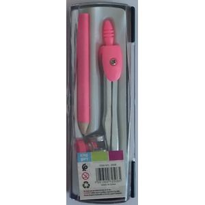 Compas Kinggift avec crayon - Rose