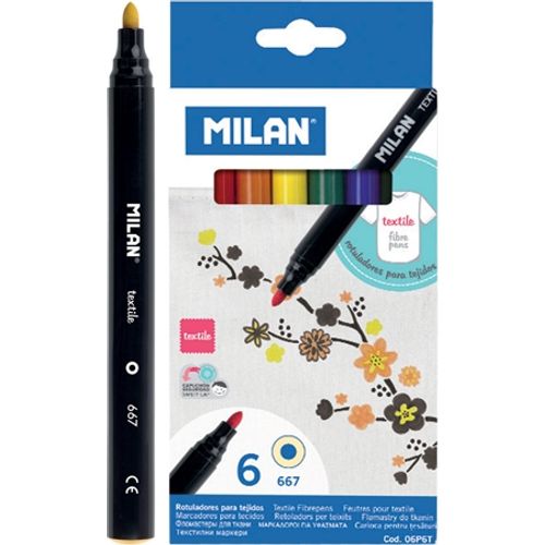 قلم فيلت للنسيج ميلان 6 ألوان - 2