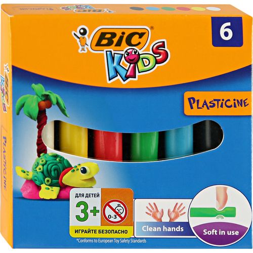 Pâte à modeler BIC KIDS PLASTICINE 6 couleurs