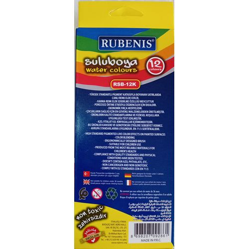 Peinture à eau RUBENIS 12 couleurs - 2