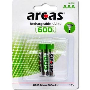 2 Rechargeable Batteries ARCAS AAA 1.2V 800mAh