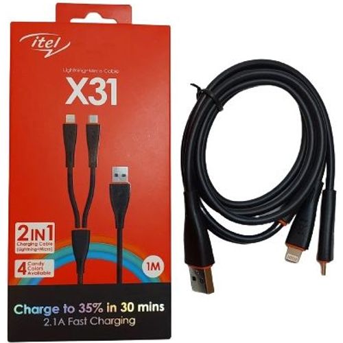 كابل USB itel ICD-X31 1M 2in1 - 2