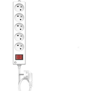 Ingelec Rallonge Multi-Prises - 5 Ports 2P+Terre 1.5m - Blanc