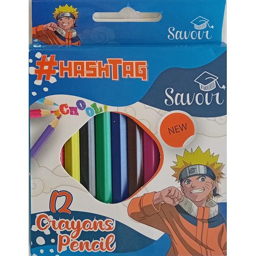Crayons de couleur HASHTAG Savoir 12 couleurs mini