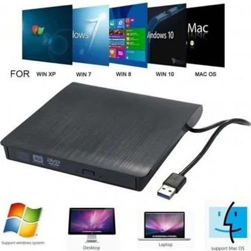 Lecteur et Graveur DVD - CD externe Dvd CD Usb 3.0 Ultra Slim Portable *8 -Noir - 3