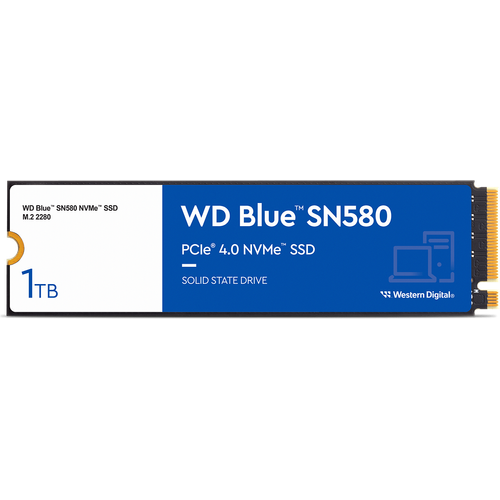 قرص صلب داخلي SSD WD Blue SN580 PCIe 4.0 M.2 2280 NVMe بسعة 1 تيرابايت - 2