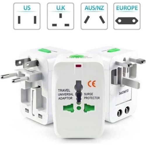 Adaptateur prise universel de voyage 4-en-1 : Convertisseur prises US / UK / AU / EU