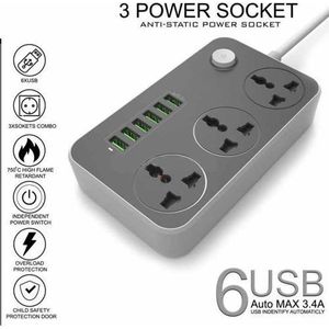 Ralonge Multiprise avec 6 ports USB 2.1A‏