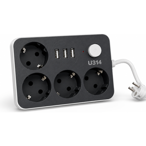 Ralonge Multiprise avec 3 ports USB 2.4A‏