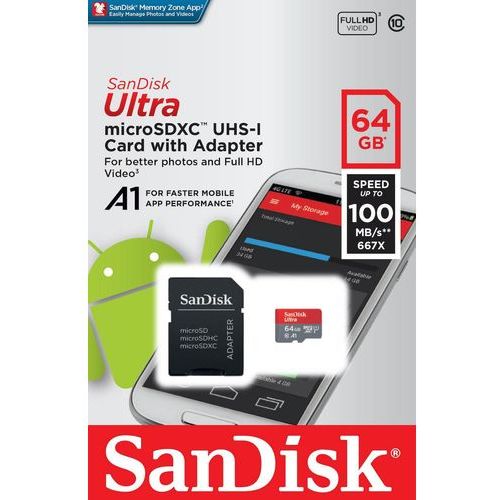Carte mémoire Sandisk Ultra 64 Go MicroSDXC UHS-I