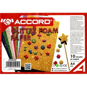 Papier Mousse Brillants ACCORD 10 Feuilles Format A4