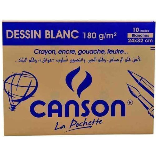 Papier a dessin Canson 10 feuilles blanches 180g/m² 24x32cm - 3