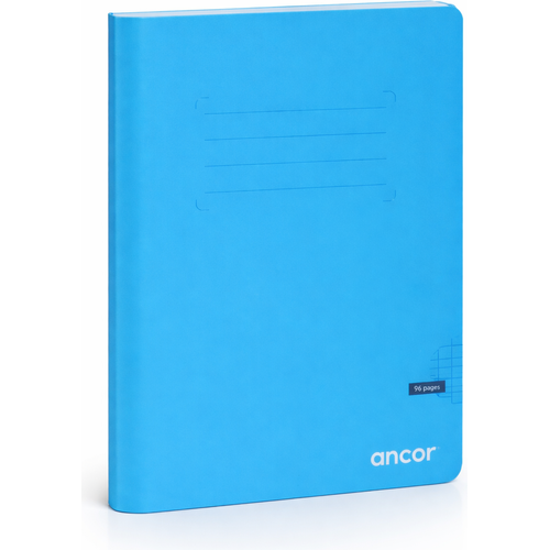 Cahier ancor A5 96p piqué 90g Grand Carreaux-bleu