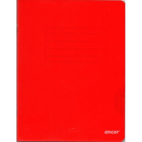 Cahier ancor 96p piqué Petit Format 90g Grand Carreaux - rouge