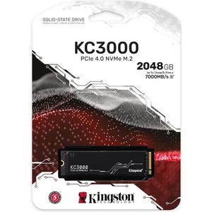 Disque Dur interne SSD Kingston KC3000 M.2 2280 NVMe Express 4.0 3D TLC 2048 Go