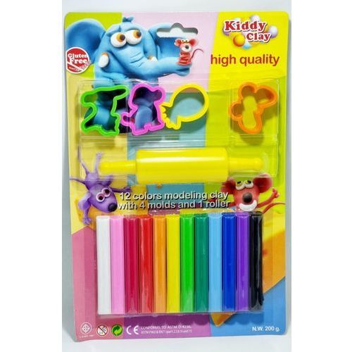 Kiddy Clay modeling clay 12 colors with 4 molds and 1 roller - 2