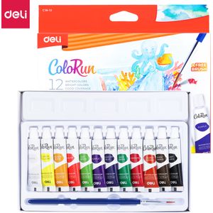 Deli ColoRun 12 Watercolor + un pinceau