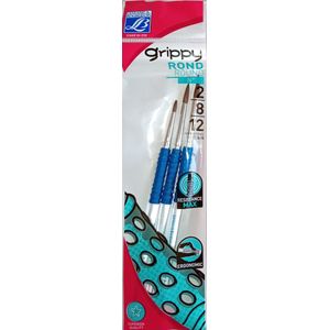 Lot de 3 Pinceaux Lefranc & Bourgeois Grippy ROND N° 2, 8, 12