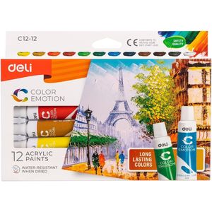 Deli Color Emotion peinture acrylique 12 couleurs