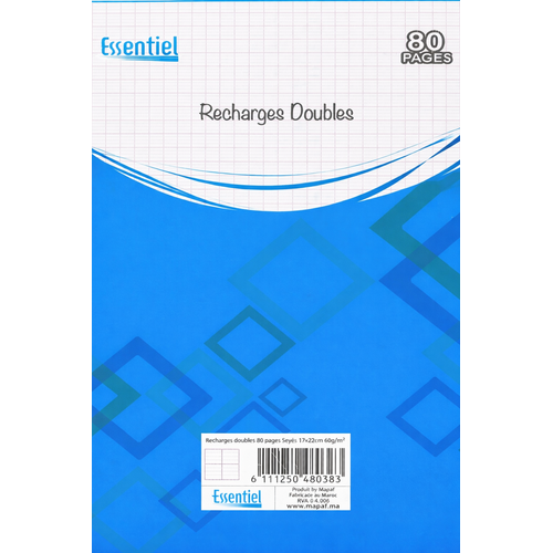 Double Feuilles Petit format Blanche 80P ESSENTIEL 