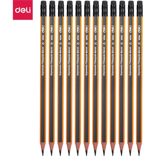 قلم رصاص ديلي ذو برميل مثلثي مريح الاستخدام، درجة HB - 2