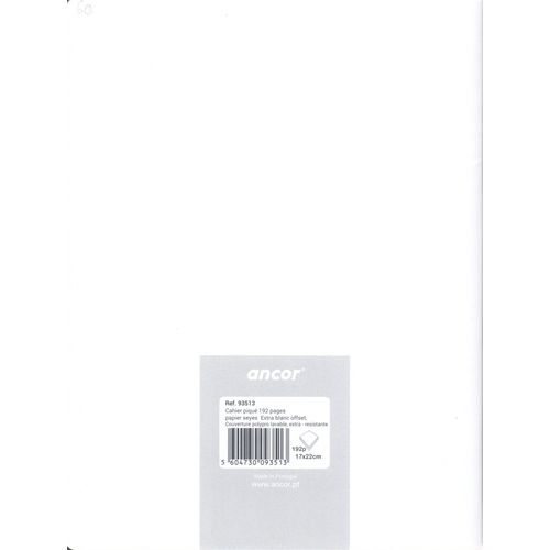 Notebook with 96 pages, stitched A5 90g Large Squares-white - 2