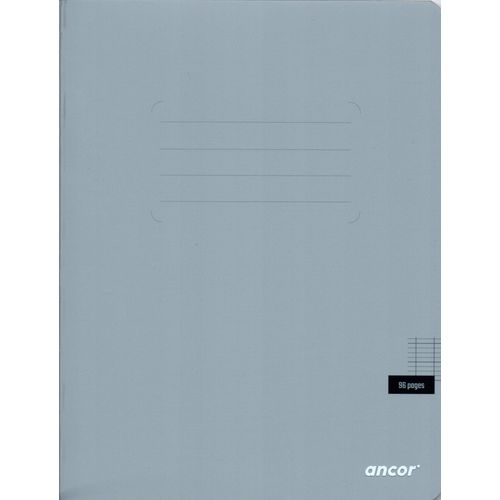Cahier ancor 96p piqué Petit Format 90g Grand Carreaux-gris