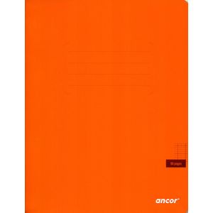 Cahier ancor 96p piqué Petit Format 90g Grand Carreaux-orange