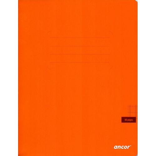 Cahier ancor 96p piqué Petit Format 90g Grand Carreaux-orange
