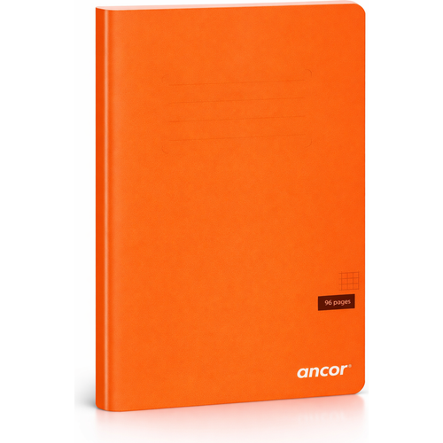 Cahier ancor A5 96p piqué 90g Grand Carreaux-orange
