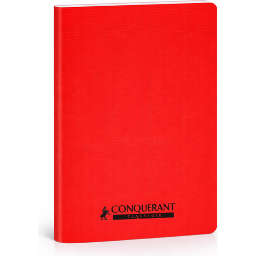 Cahier CONQUERANT A5 96p piqué 90g Grand Carreaux-rouge