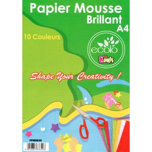 Papier Mousse Brillants Ecolo 10 Feuilles Format A4