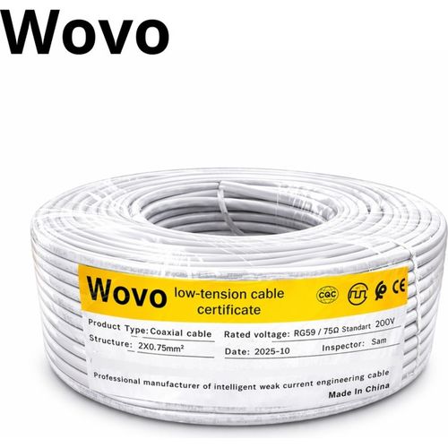 Cable Coaxial Haute qualité certifié WOVO - Longueur : 200 mètres