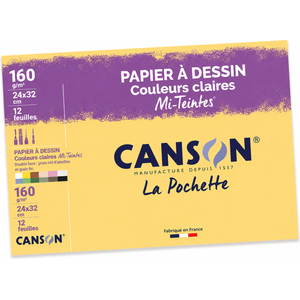 Canson Mi-Teintes Light Colors Drawing Paper 160gsm 24x32cm – Pack of 12 Sheets