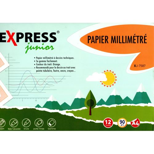 Papier Millimétré Express junior XJ-7587 12 feuilles 90g - 3