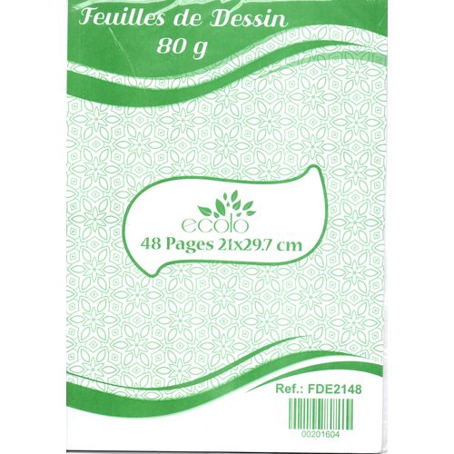 Feuilles de dessin perforées ECOLO 48p 80g