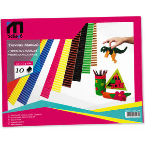 M School Corrugated Colored Cardboard 32x24 cm – Pack of 10 Sheets