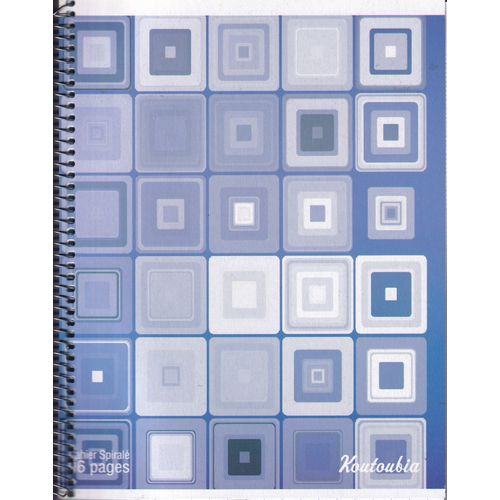 Cahier KOUTOUBIA 96p spiral 60g Petit Format Grand Carreaux