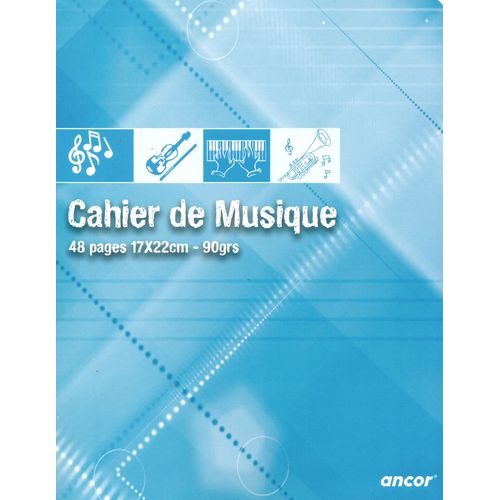 Music notebook with 48 pages, stapled, small format, 90g. - 3