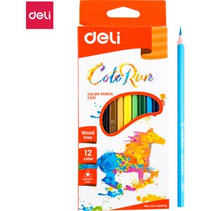 Crayons de couleurs Deli ColoRun C113-12 couleurs longues
