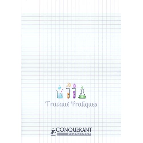 Cahier CONQUERANT TP 96p piqué Grand Format 90g Grand Carreaux-transparant