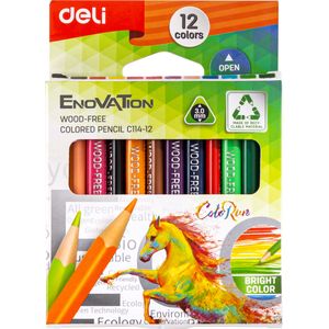 Crayons de couleurs Deli ColoRun C114-12 couleurs mini